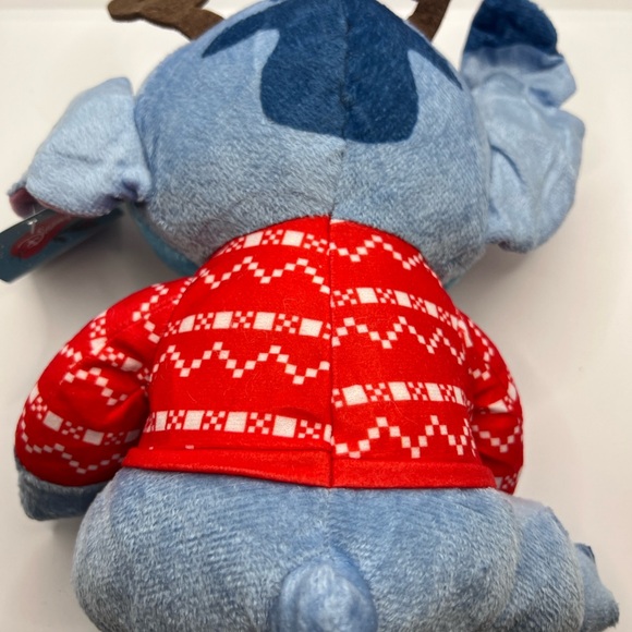 Disney Holiday Stitch Plush 10" Stitch Reindeer Antlers Holiday Stuffed Animal - Picture 2 of 5